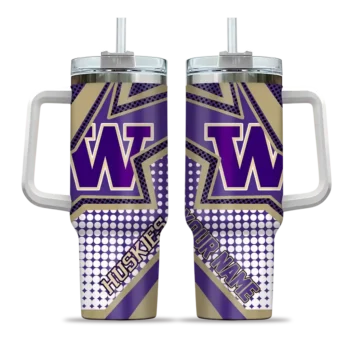 personalized washington huskies arrow burst purple curved tumbler best selling.webp