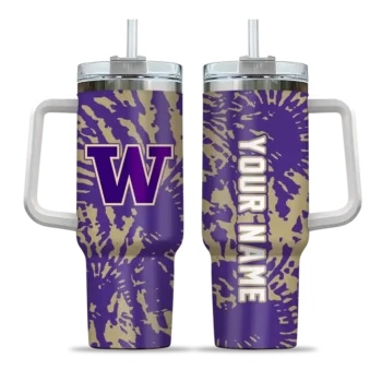 personalized washington huskies burst swirl purple curved tumbler best selling.webp