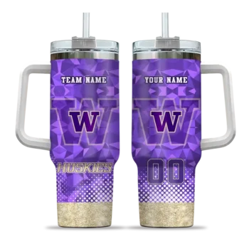 personalized washington huskies geometric prism purple curved tumbler best selling.webp