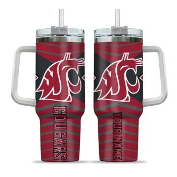 personalized washington state cougars chevron layers crimson curved tumbler best selling.webp