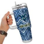 personalized west virginia mountaineers bold diamonds blue curved tumbler best selling.webp