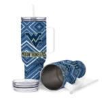 personalized west virginia mountaineers bold diamonds blue curved tumbler best selling.webp