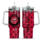 personalized western kentucky hilltoppers bullseye drips red curved tumbler best selling.webp