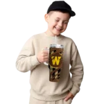 personalized western michigan broncos claw cut brown black curved tumbler best selling.webp