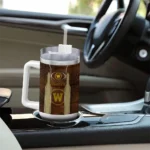 personalized western michigan broncos hexagon armor brown curved tumbler best selling.webp