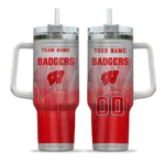 personalized wisconsin badgers gradient dots red curved tumbler best selling.webp