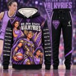 Golden State Valkyries WNBA Basketball Players Hoodie and Sweatpants Set Black/Purple Comic Print Women’s